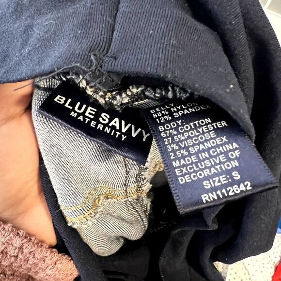 Blue Savvy Distressed Maternity Jegging Jeans Size Small - Picture 6 of 7